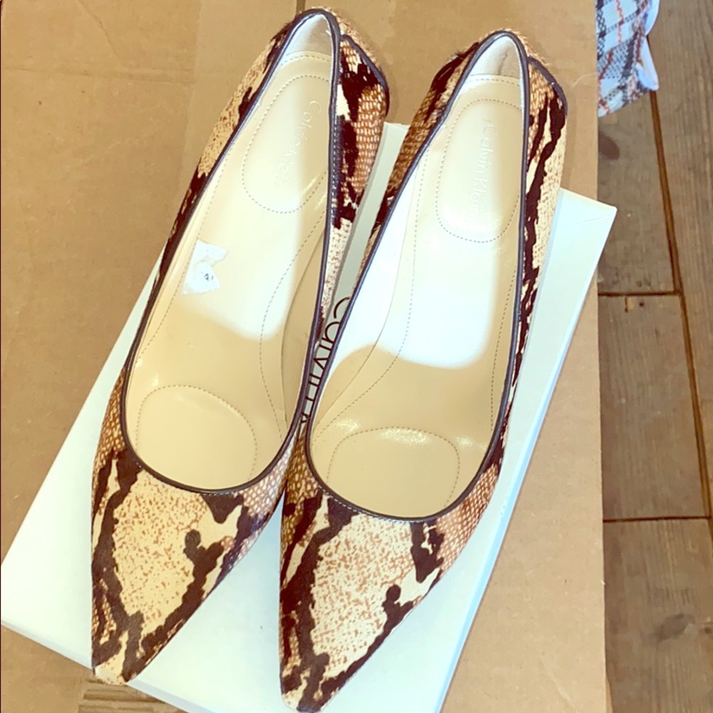 Calvin Klein Snake Print Heels